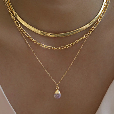 Gold Dipped Amethyst Necklace