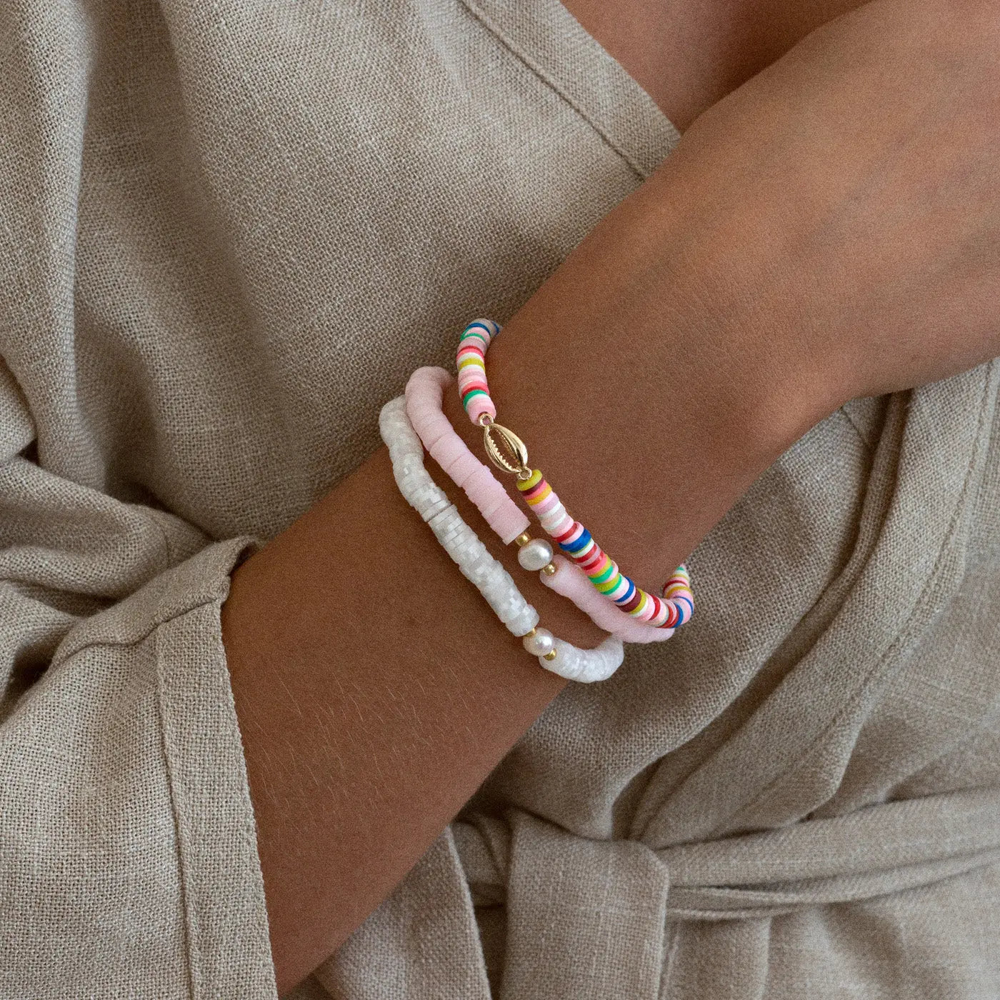 Colorful Bead Cowrie Bracelet | Summer