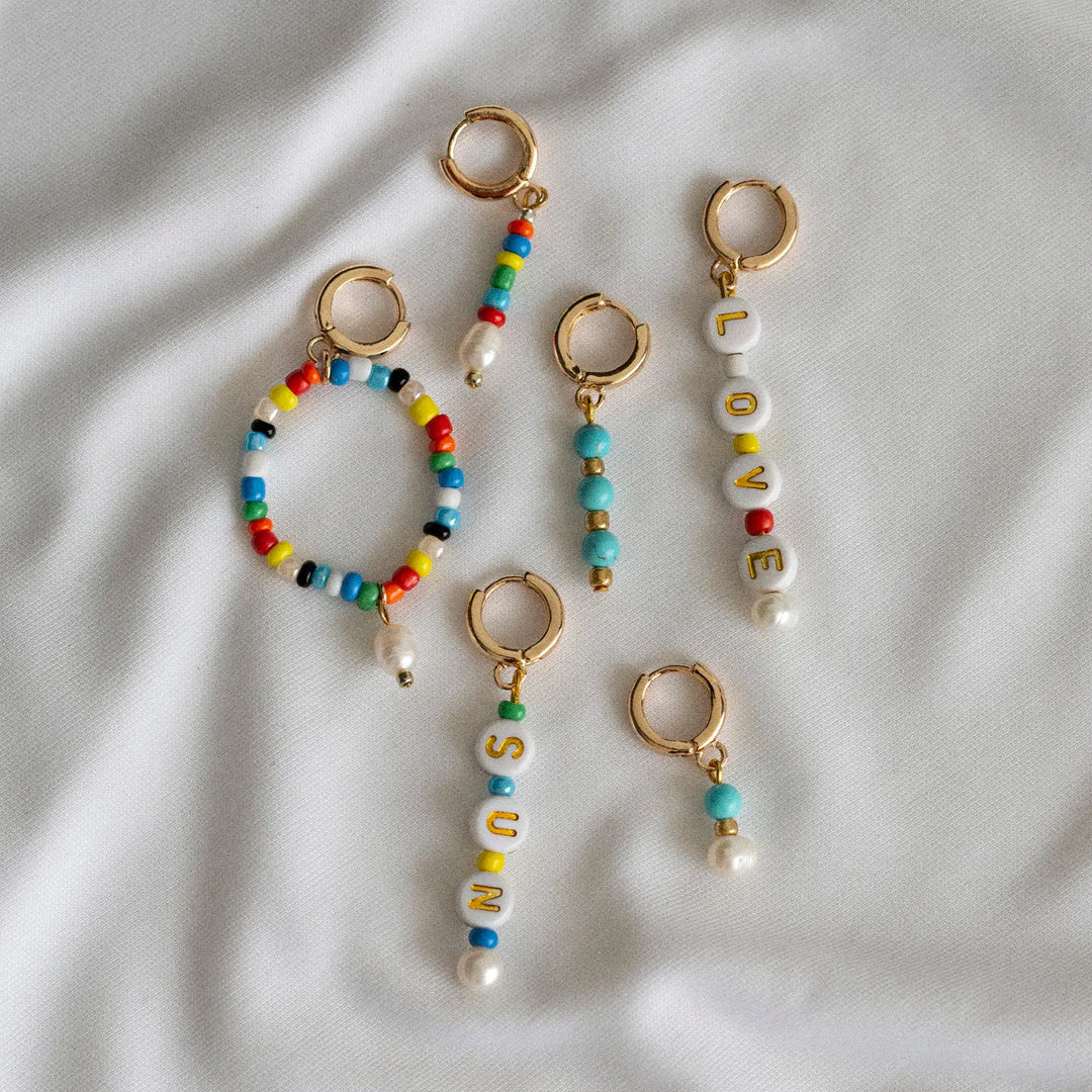 Bead Hoop Earrings LOVE | Summer