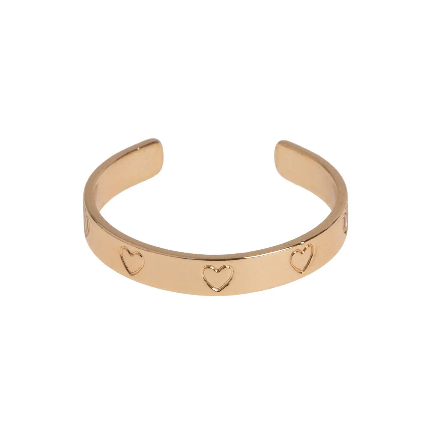 Engraved Hearts Gold Ring | Elegant