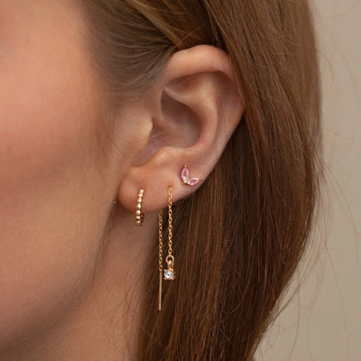 Olivia - Crystal Charm Chain Earrings